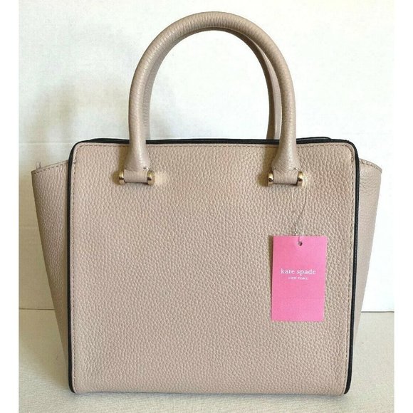 New Kate Spade Small Allyn Chester Street Leather Satchel Warm Beige Multi - Picture 2 of 6